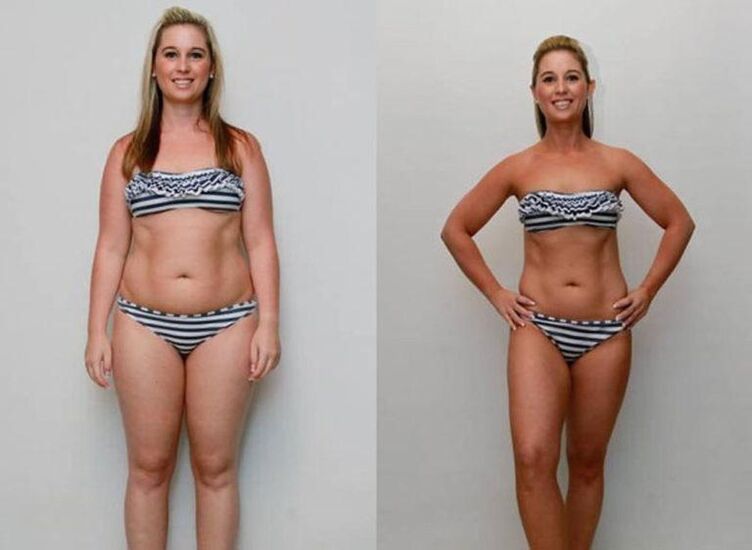 před a po dietě